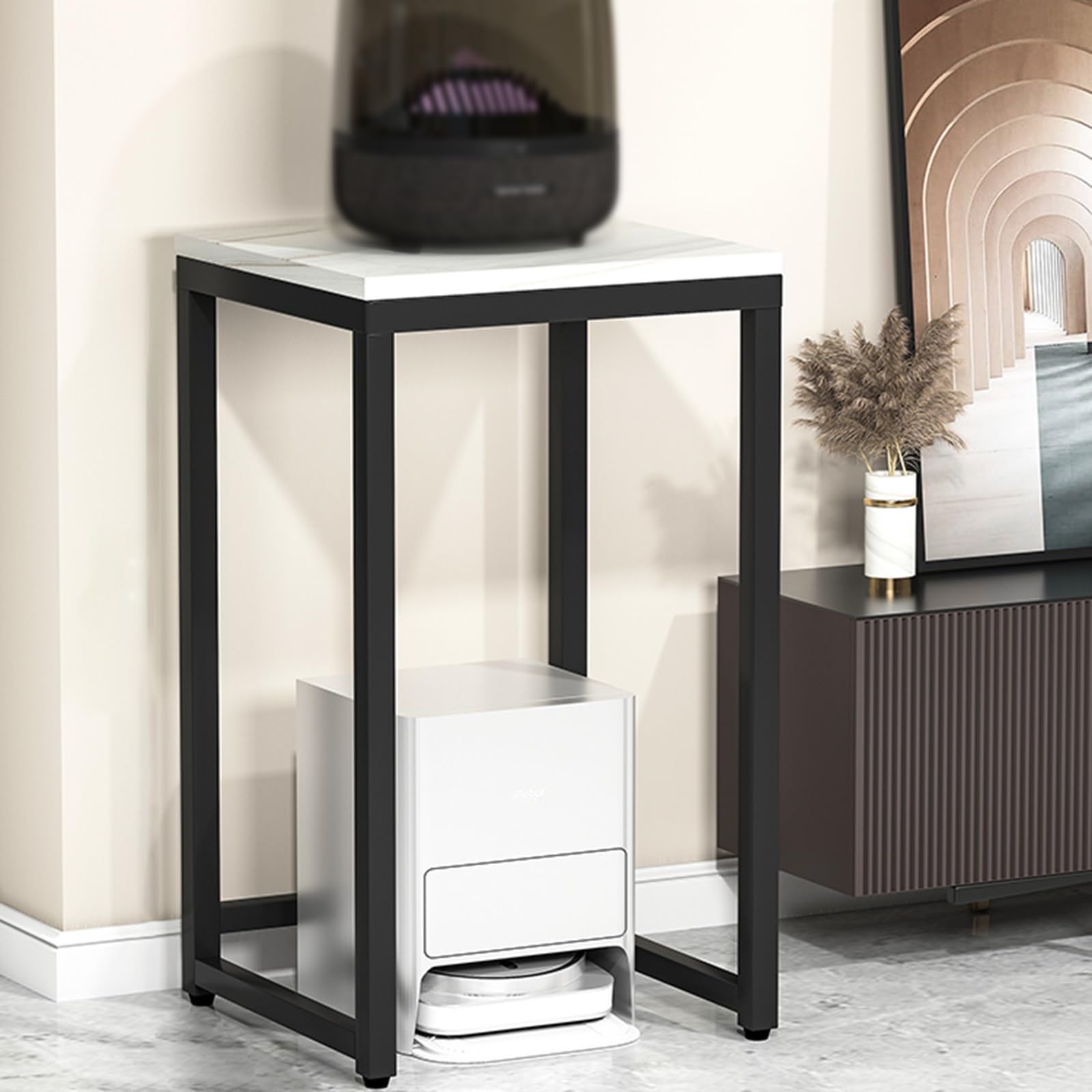 Rack audio portatile e console di gioco, mensola per proiettori e intrattenimento da gioco, per soggiorno, sala riunioni e registrazioni (bianco, 50 x 40 x 80 cm)