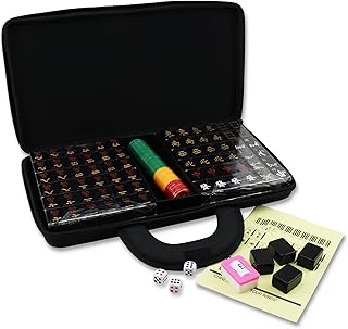 é«˜å“è³ªäºšå…‹åŠ›éº»å°‡ Chinese Numbered Acrylic Tiles Mahjong Travel Set 144 Black Tiles 1.25 