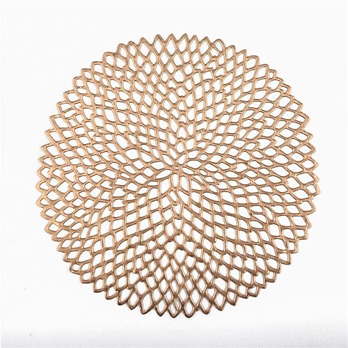 Miniatura 3 de Juego de 6 manteles individuales redondos de vinilo huecos, manteles individuales redondos de vinilo, manteles para mesa de cocina, manteles de