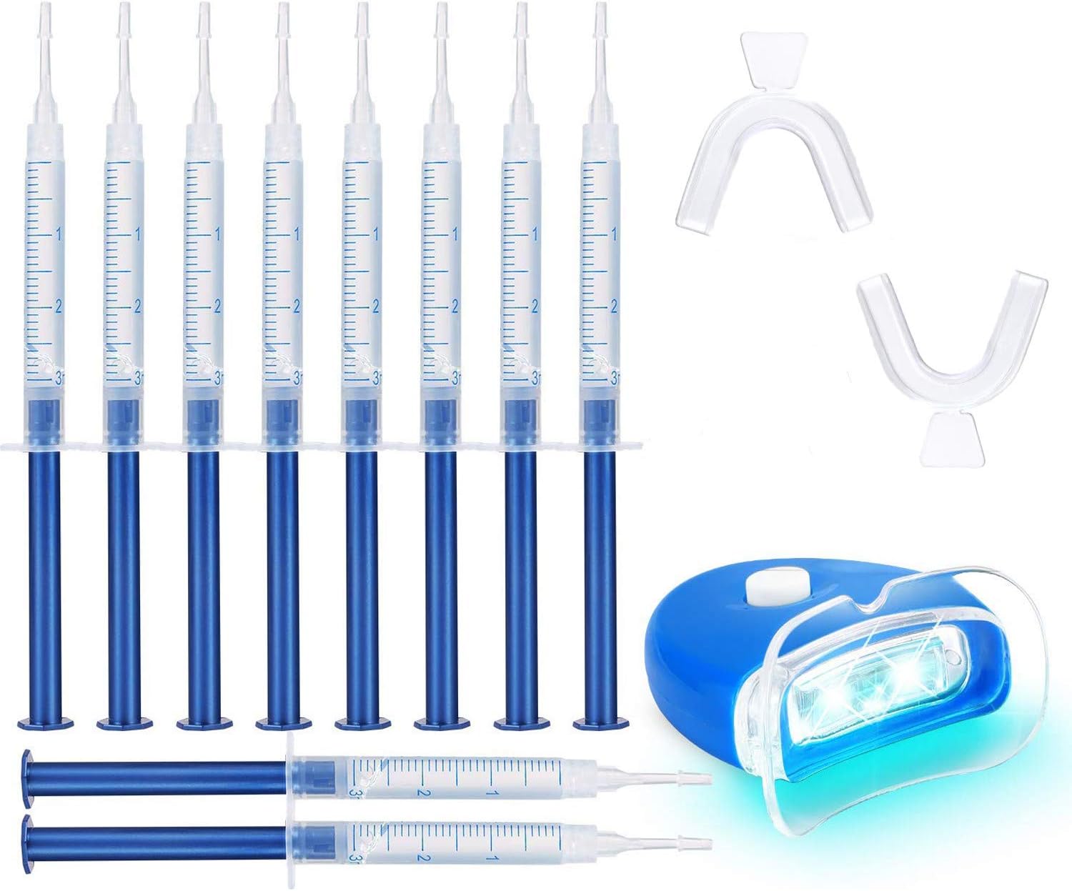 Teeth Whitening Kit, Potok Teeth Whitening Set Professional Reusable Teeth Whitening for White Teeth, Whitening Teeth At Home, 10xToothing Gel, 2x Dental Trays Gel Kit, 1x Laser Light