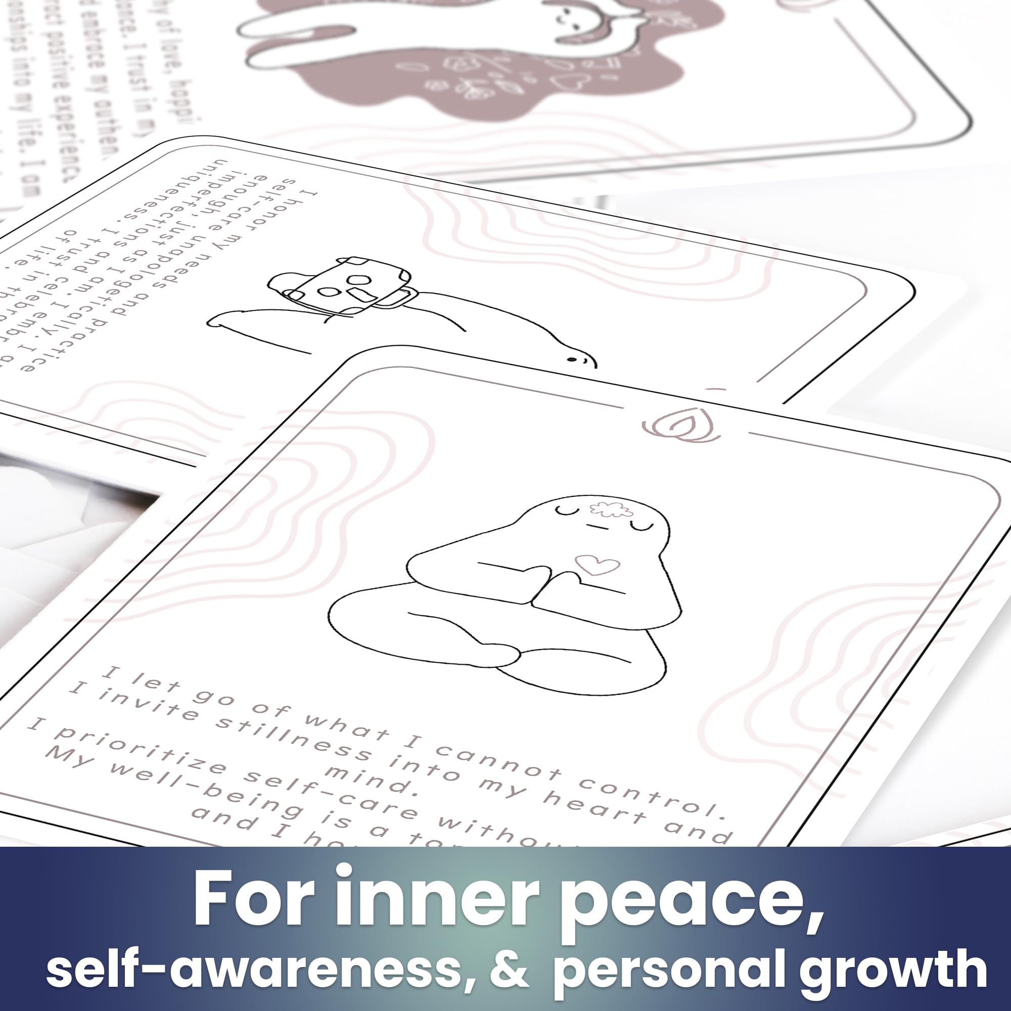 QUOKKA Meditation Cards, 120 Cards for Adults, Anxiety Relief Items Affirmation for Mental Health - Image 2