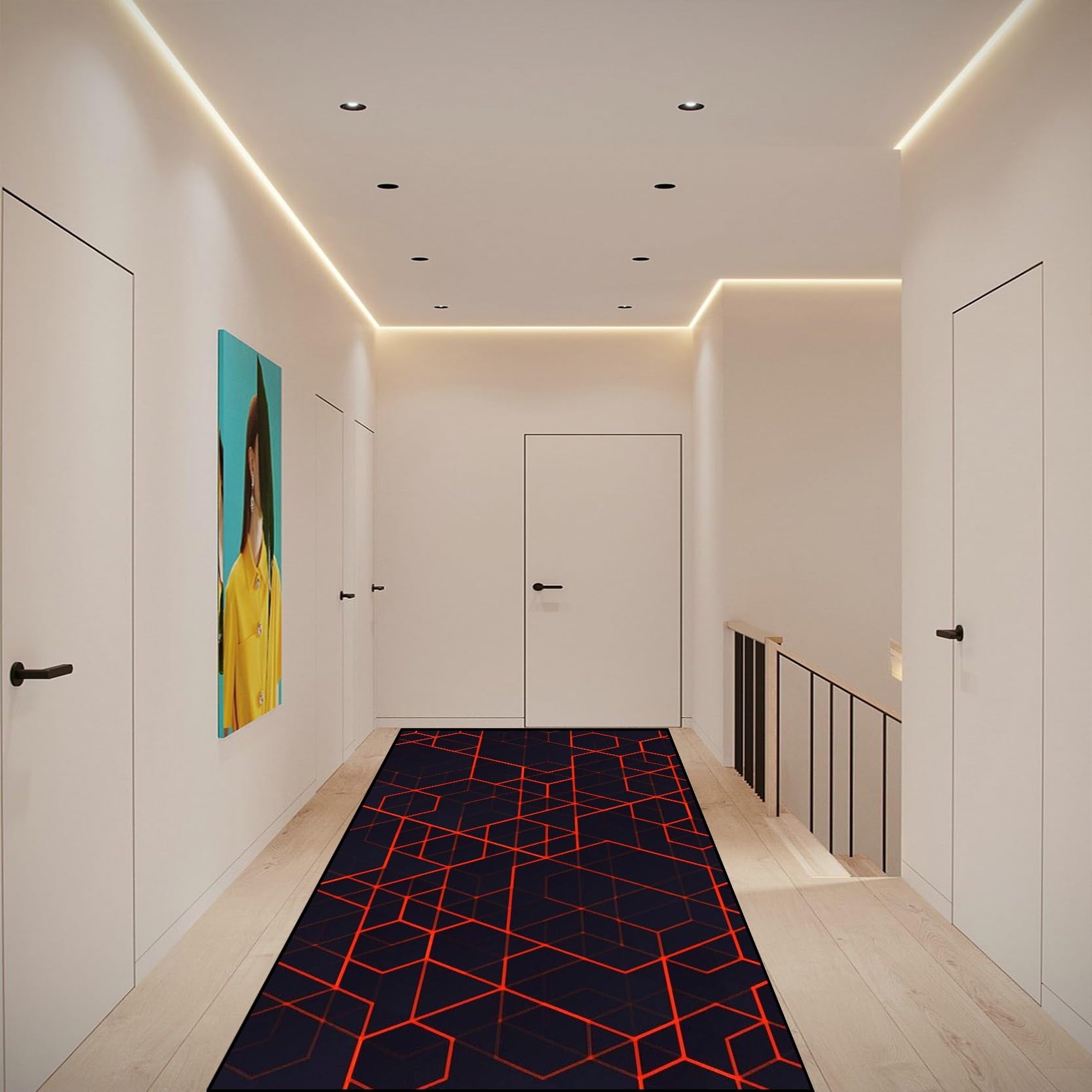 Tapis de cuisine antidérapant grand format lavable pour salon et entrée