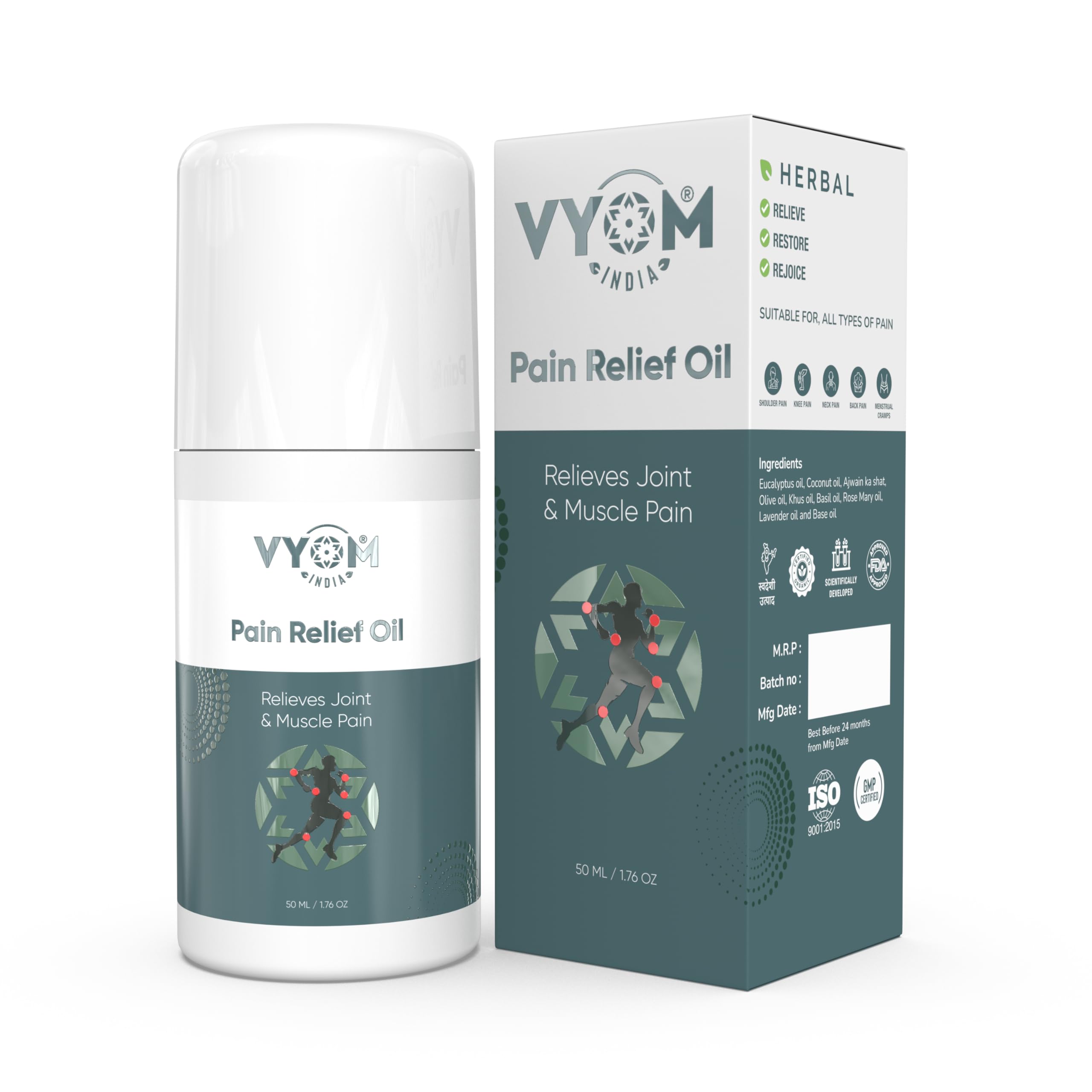 See full amazon price history chart for Vyom India Pain Relief Oil Roll On, Relief in Joint, Muscle, Knee, Back, Neck, Shoulder Pain, Ayurvedic Advanced Researced Plant-based Ingredients, Herbal, Instant Pain Relief Oil - 50 ML Vyom India Pain Relief Oil Roll On, Relief in Joint, Muscle, Knee, Back, Neck, Shoulder Pain, Ayurvedic Advanced Researced Plant-based Ingredients, Herbal, Instant Pain Relief Oil - 50 ML (B0D966L7NN) Amazon Price History, Amazon Price Tracker