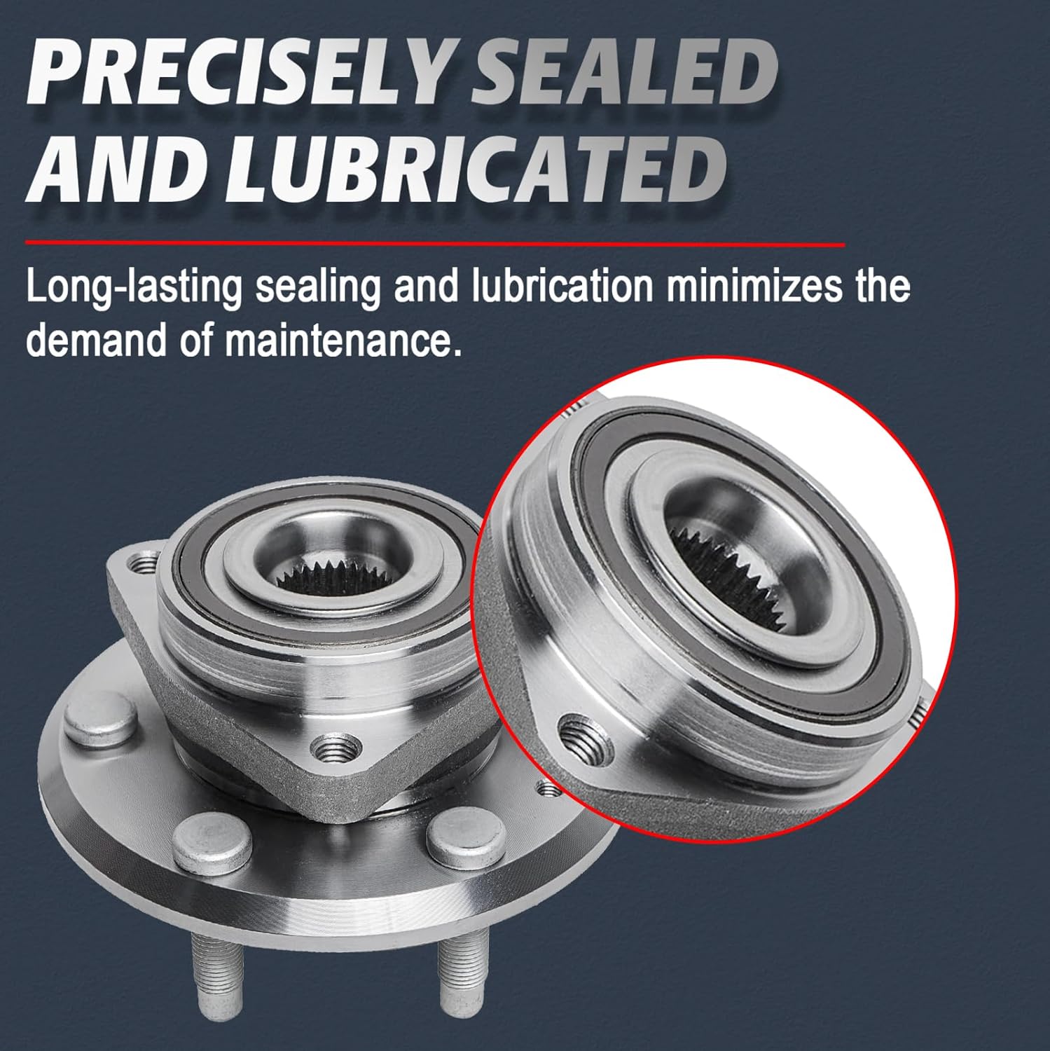 ALLCOMBO Wheel Bearing Hub for 2008 2009 2010 2011 2012 2013 2014 2015 2016 2017 Buick Enclave, 2009-2016 2017 Chevy Traverse, 2007-2016 GMC Acadia Replacement, Front or Rear [ABS Models]