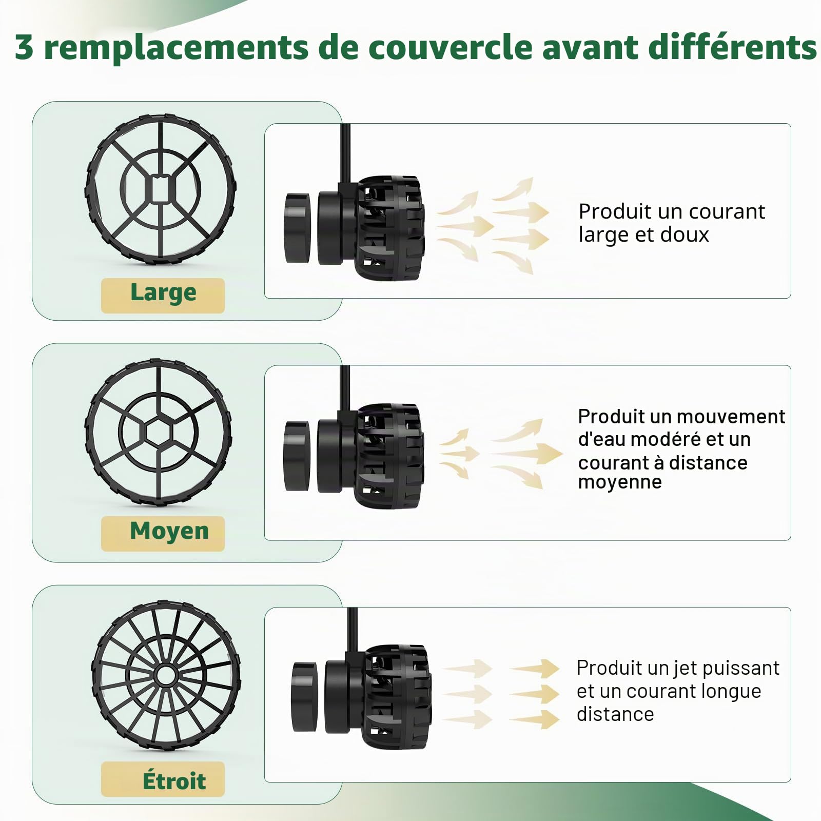 hygger Aquarium Wave Maker 9W 12W Fish Tank Wave-Maker Mini, 3 modes, 6 Wavemaker à taux réglable magnétique pour aquarium 18-75L, pompe à circulation d'eau avec contrôleur & Base magnétique (9W)