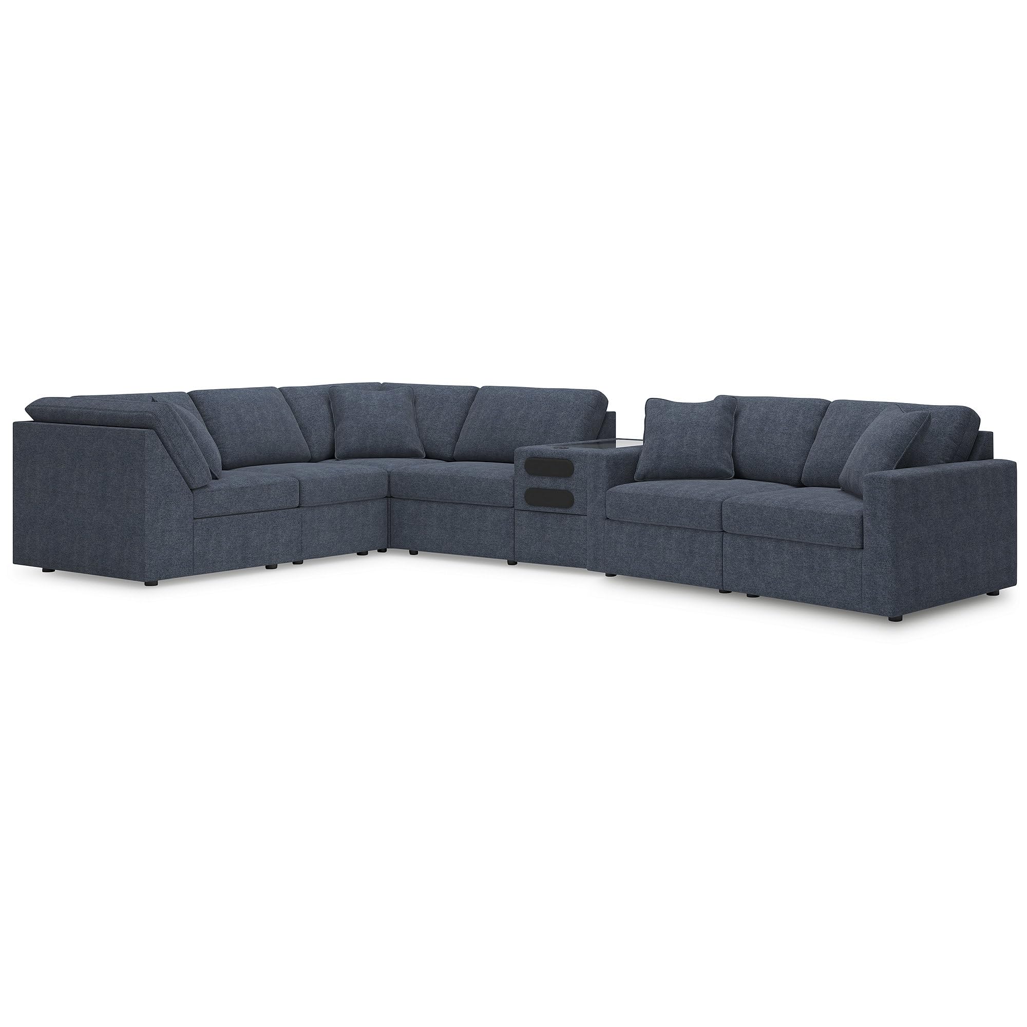 Signature Design by Ashley Modular Sectional Sofa with Console, Ink Blue