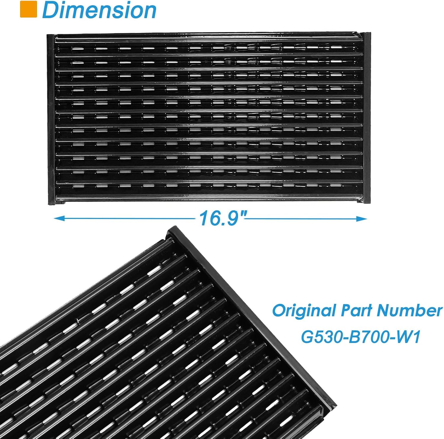 16.9" G530-B700-W1 Grill Parts for Charbroil Performance TRU-Infrared 500 3/4 Burners 463274016 463274019 463280219 463280419 Grill Grate for Charbroil Grill Replacement Parts