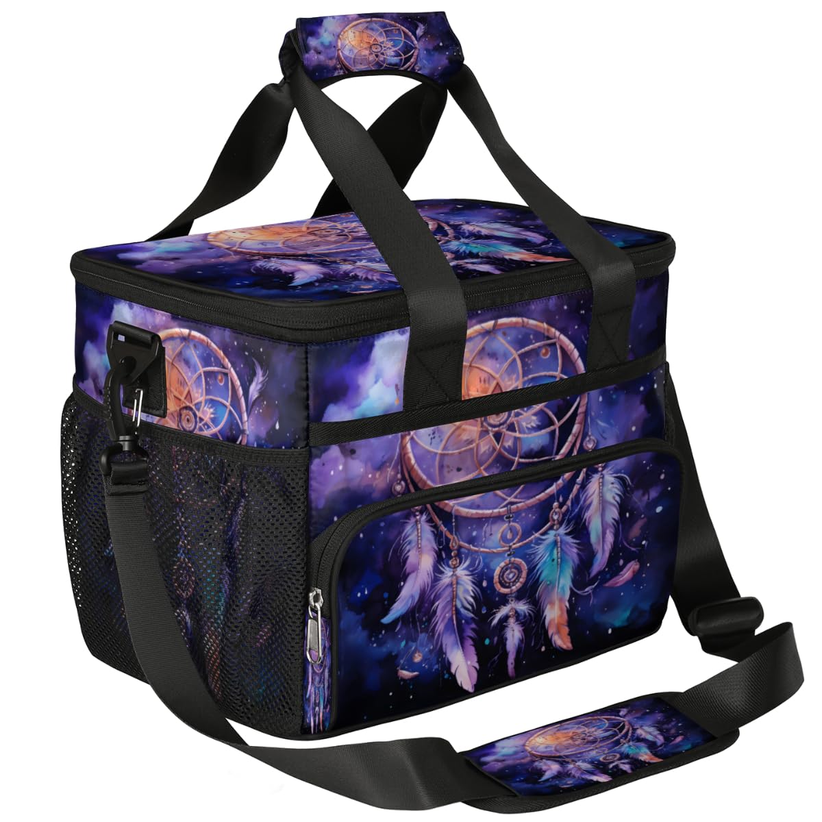 Feather Insulated Picnic Backpack Lunch Box for Women Men Picnic Basket Tote Lunch Bag Picnic Bag Portable Lunch Bags for Picnic, Beach, Work, Trip,Office, Camp Dream Catcher