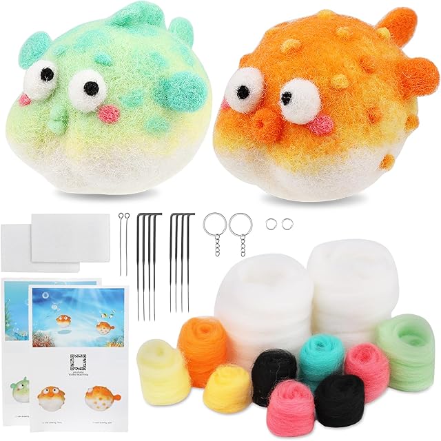 Namner Needle Felting Kit, Felting Wool and Needles, Felting Kit for Beginners, Dry Felting Kit, Wool Roving Kit, Needle Felting Starter Kit, with Instructions for Making Felting Wool Crafts