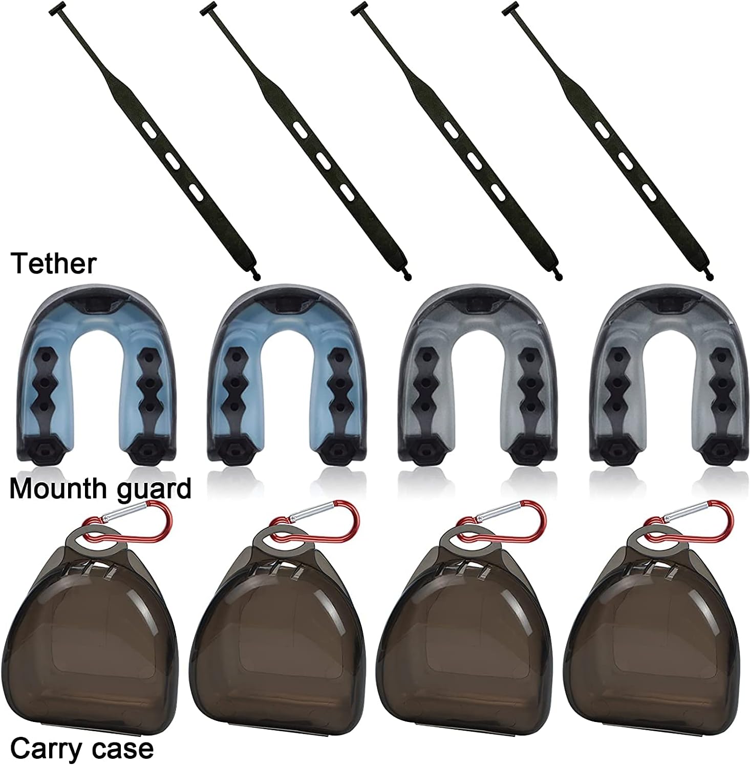 Keystand 4 Pack Mouth Guard, Football Mouthpiece with Strap Professional Sport Youth Mouthguard for Football, Basketball, Lacrosse, Hockey, Boxing, MMA, Wrestling and All Sports, Fits Youth & Adult : Sports & Outdoors