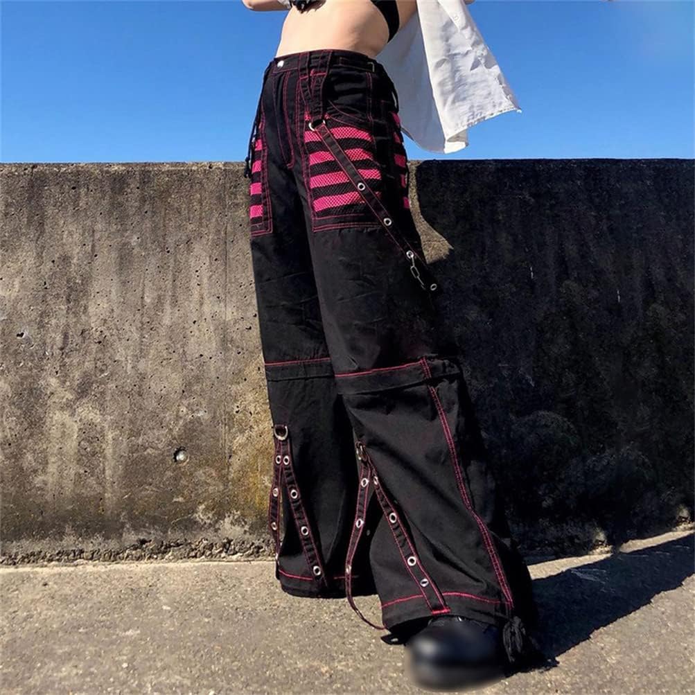 Harajuku Pants Grunge Jeans Punk Gothic Baggy Cargo Pants Rock Hip Hop Trousers Flare Wide Leg Alt Emo Aesthetics Medium