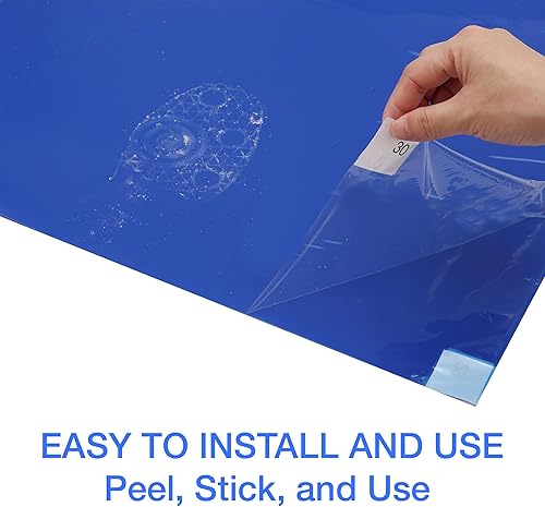 Miniatura 4 de CALPALMY 150 hojas de alfombrillas adhesivas de 24 x 36 pulgadas, tapete adhesivo para laboratorios, hogares, sitios de construcción y más  Elimina
