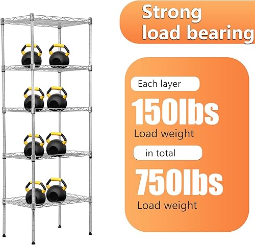 Miniatura 171 de BestOffice Estantes de almacenamiento de alambre de 3 niveles con ruedas 23 x 13 x 31 pulgadas Cromado Estantes ajustables Estante de metal