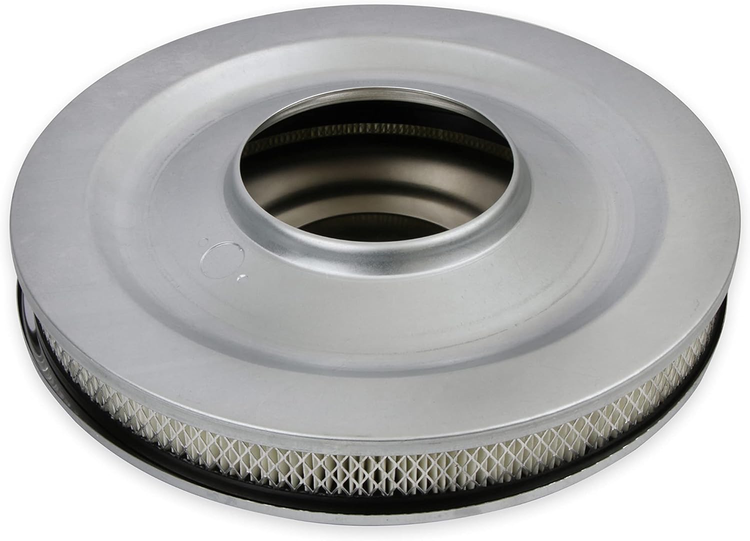 Mr. Gasket 1480 Air Cleaner - 14 Inch Diameter x 2-1/4 Inch Tall - Chrome