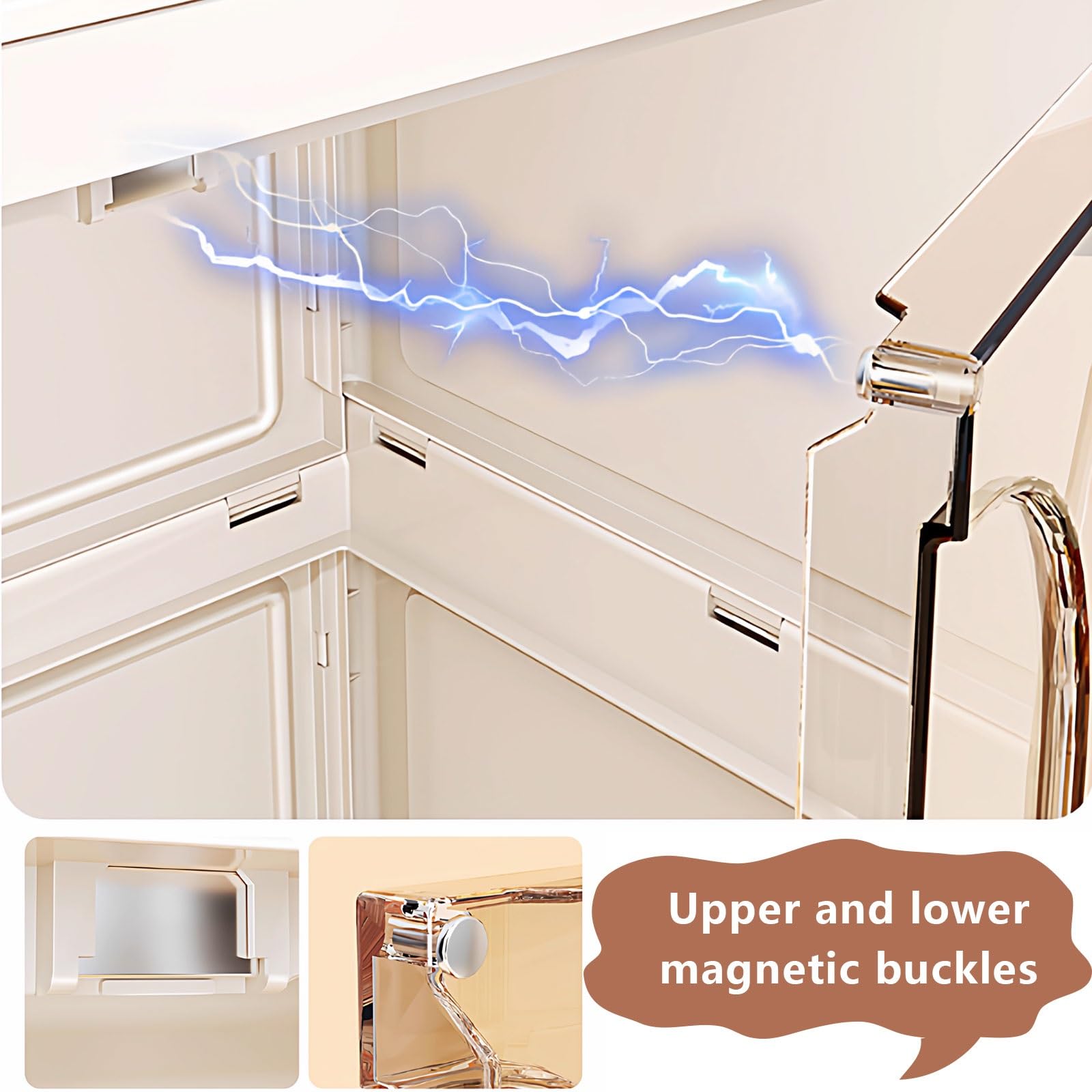 armadio, Con porte combinabili in materiale PP con ruote universali e serratura magnetica(75 * 49 * 84.5cm)