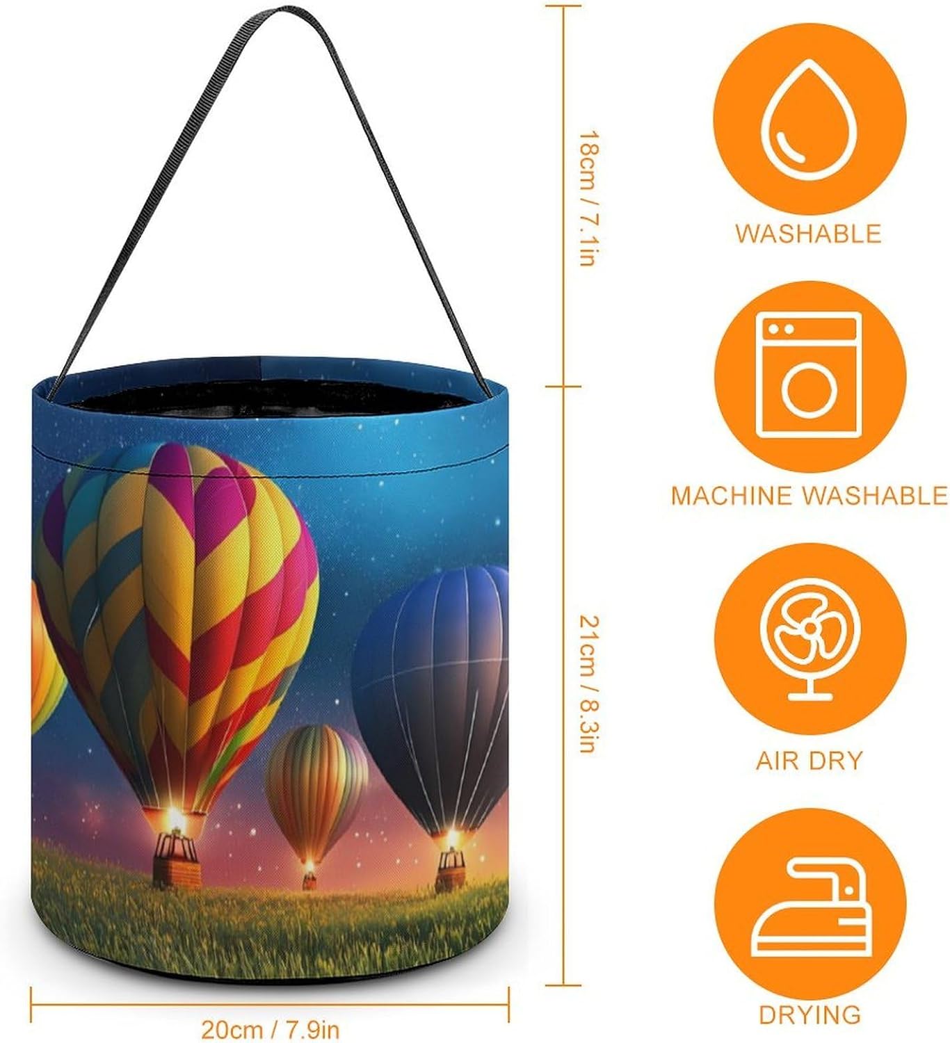 Hot Air Balloons Glowing Candy Bag Halloween Treat Goody Bags Party Basket Handbag Holiday Decor