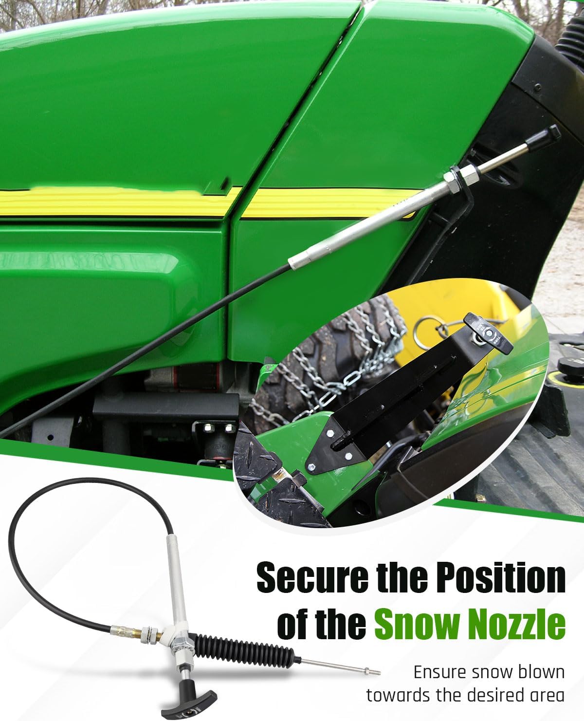 AM126215 Spout Chute Control Cable Fit for John Deere 42'' 44'' Snow Thrower 240 245 260 355D CX LX GT Series