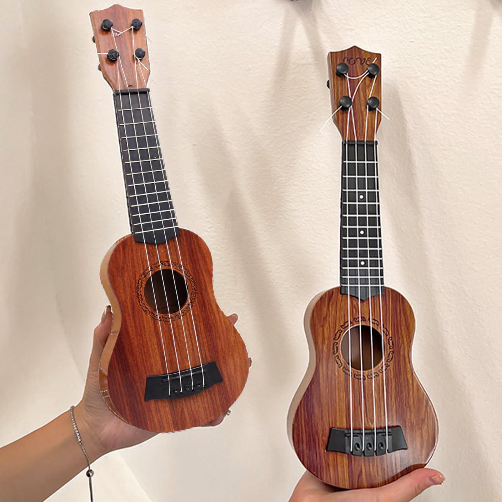 Ukulele Bambini, 38cm Chitarra Giocattolo, Mini Chitarra Bambini Con 4 Corde Regolabili, Musica Giocattoli Educativi, per Principiante, Ragazzo Ragazza (15 Pollici)