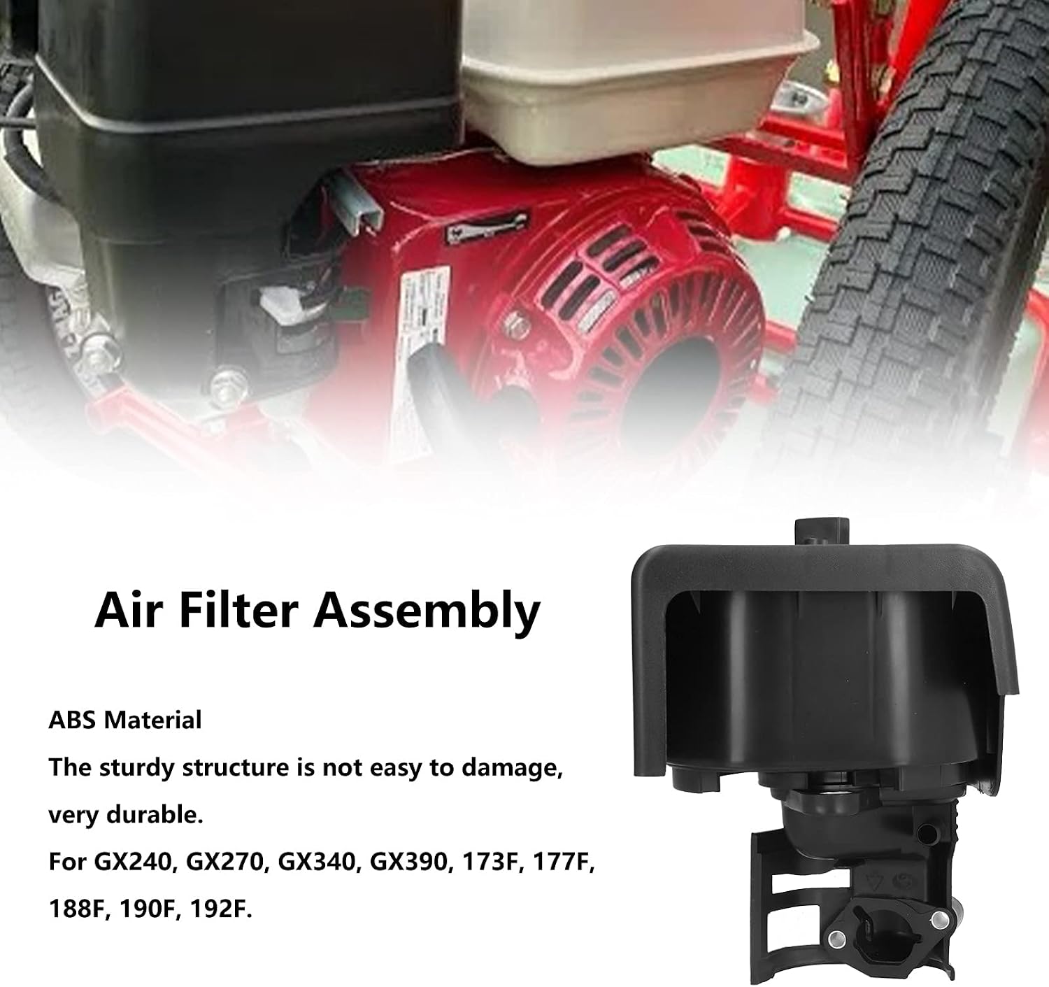 GX240 Air Filter Housing Assembly, Generator Cleaner Cover Replacement Part Durable Easy Installation Portable for 173F 177F 188F 190F 192F for GX240 GX270 GX340 GX390