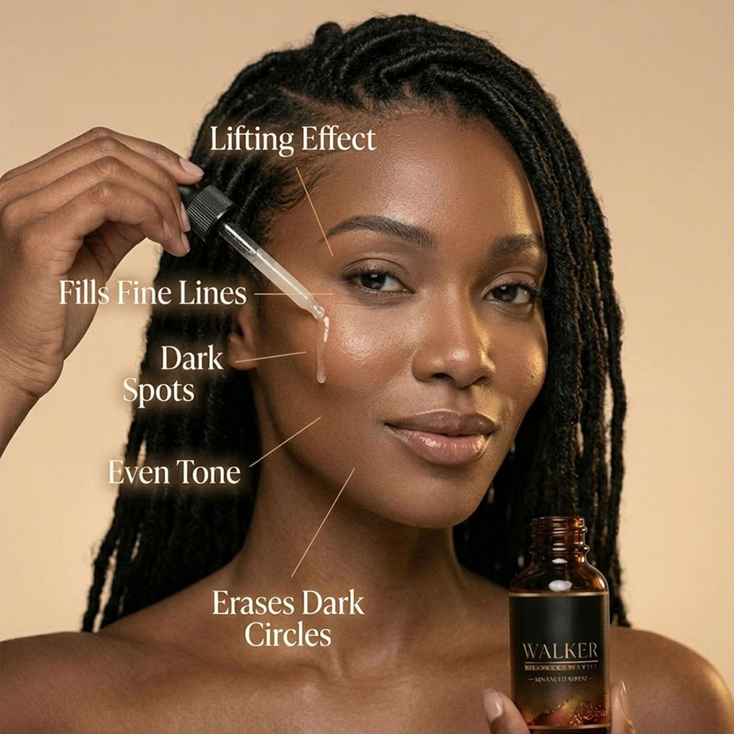 Serum for Black Women - 60 ml, Wrinkles and Fine Lines, Dark Circles