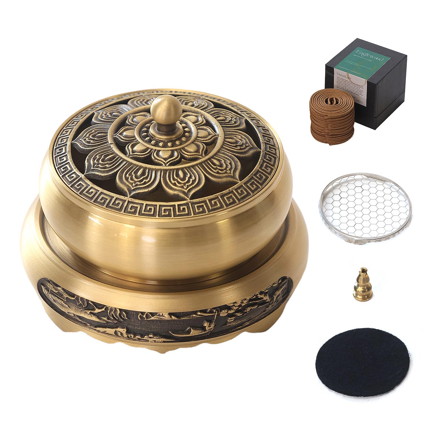 Photo 1 of YinMiLore Brass Incense Burner Set