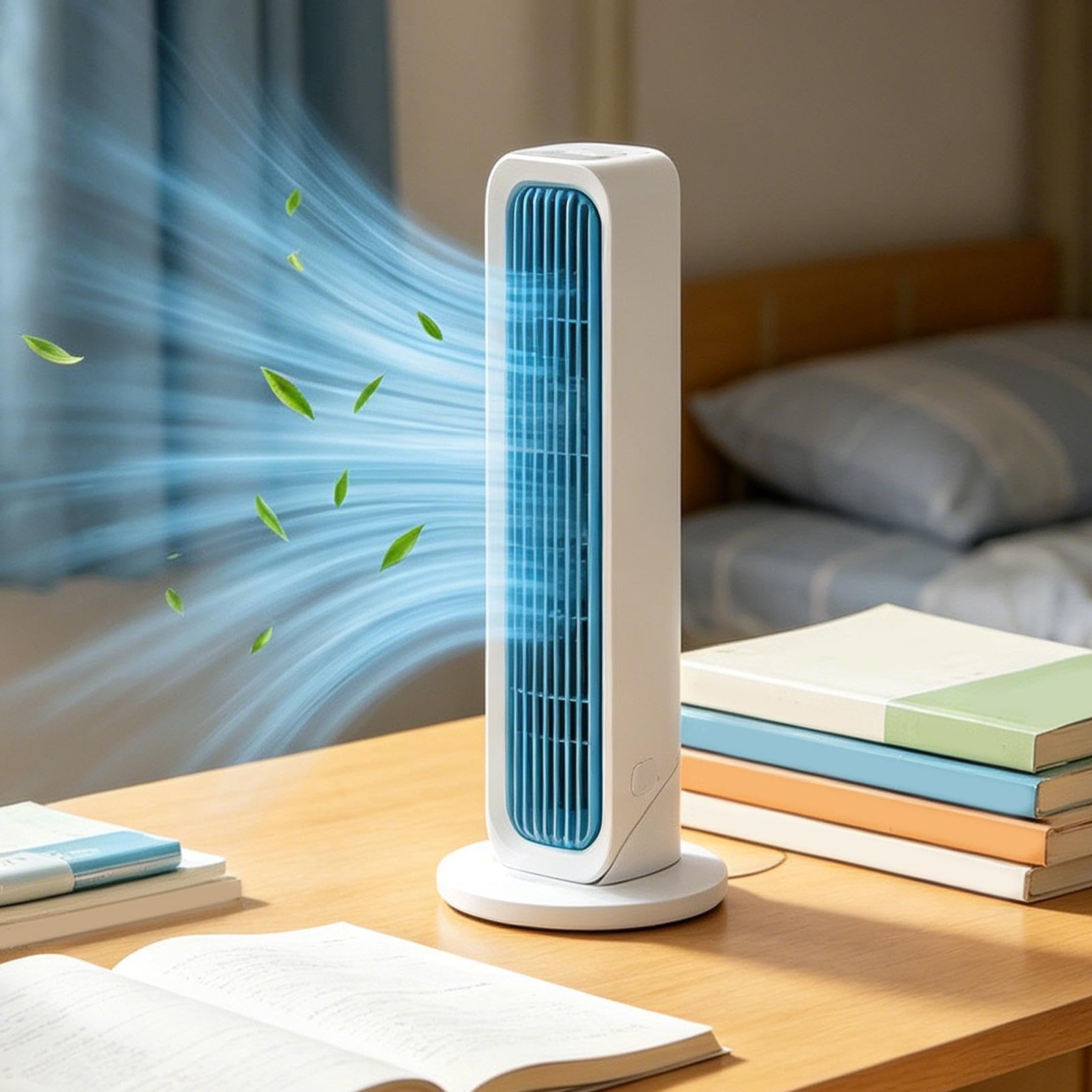 ventilatore portatile a torre – ventola di raffreddamento oscillante senza pale, silenziosa circolatore d'aria da scrivania per comfort estivo personale, casa, ufficio, camera da