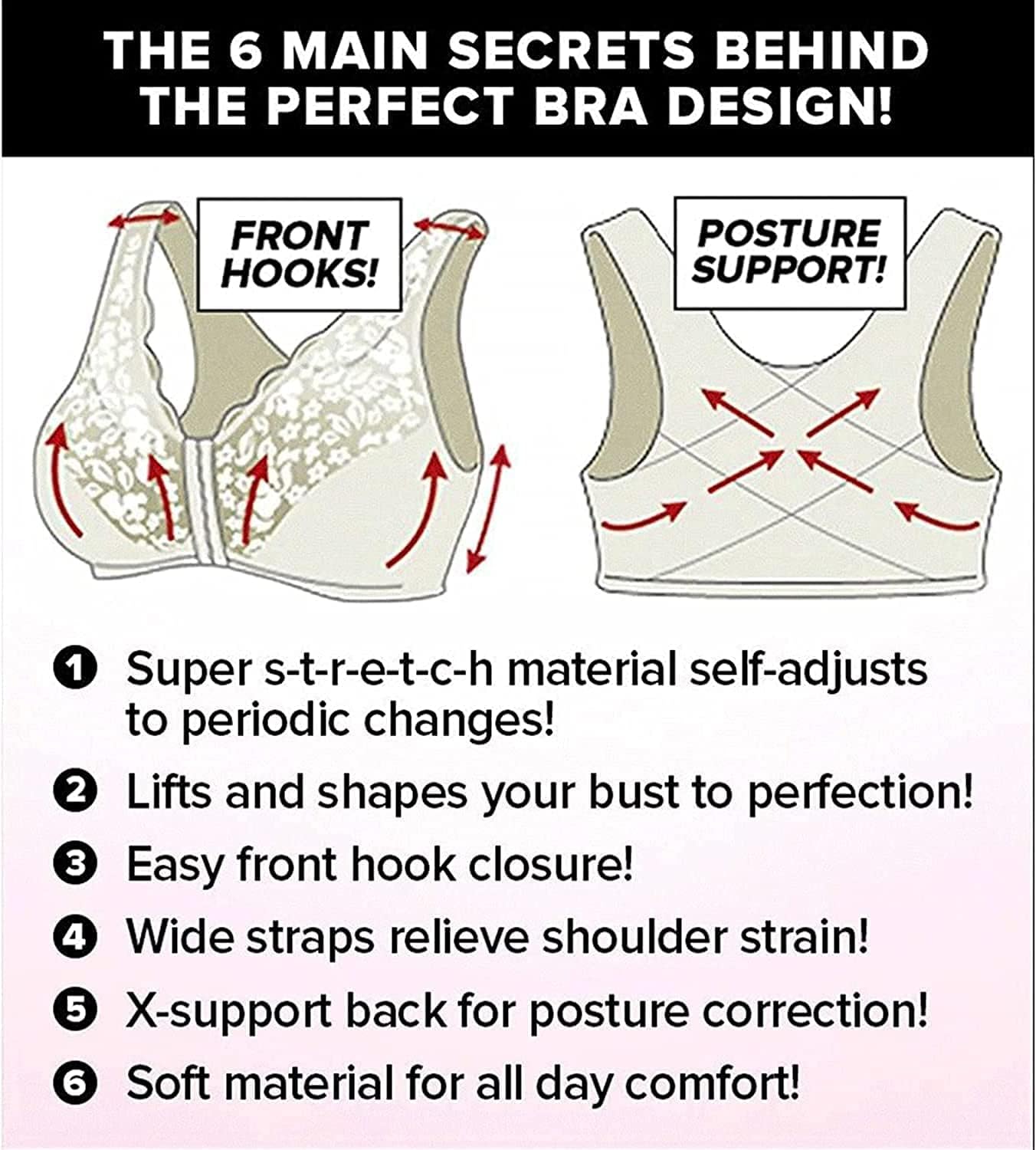 Buy Myer Front Hooks, StretchLace, SuperLift, and Posture Correction