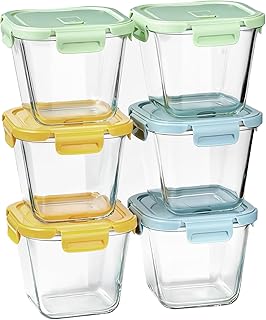 Glass Soup Containers with Lids 32 oz, 4 Cup Glass Storage Containers, T...
