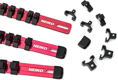 Miniatura 10 de NEIKO 03968A - Soporte de enchufe y bandeja organizadora de enchufes para cajas de herramientas con rieles de enchufe ligeros y resistentes,