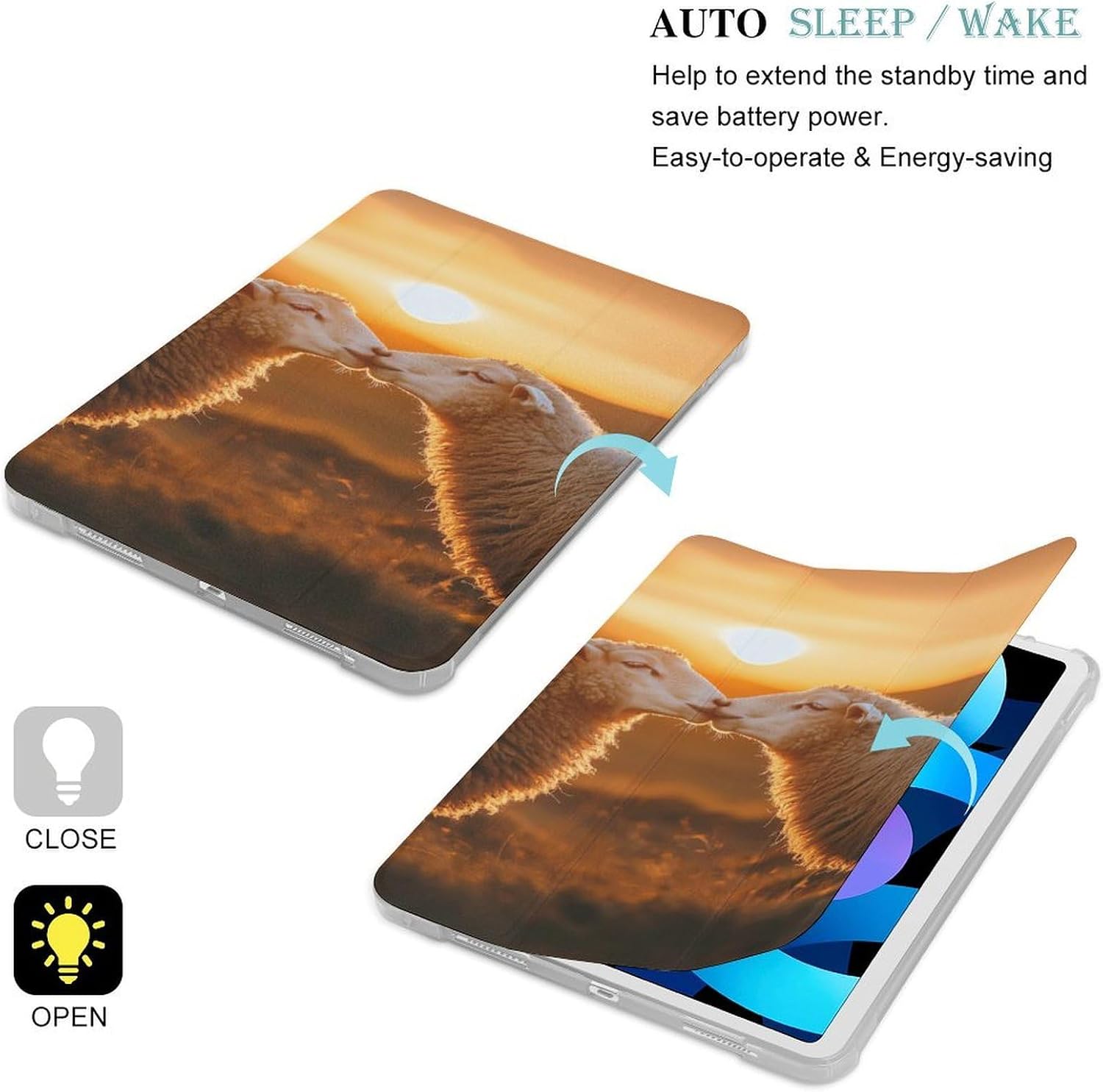 Sheep Kissing Sunset for IPad Pro/Air/2020/2021 Case image 2