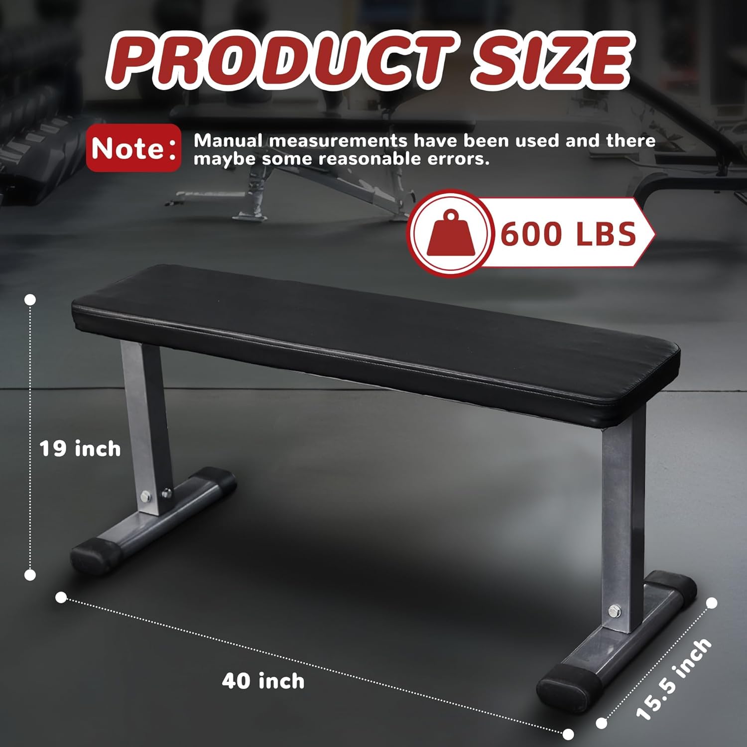 Fitvids Flat Weight Bench, Heavy Duty Flat Workout Bench for Home Gym Weight Training