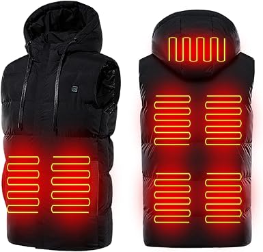 Electric Heated Hooded Vest 7 Zone 