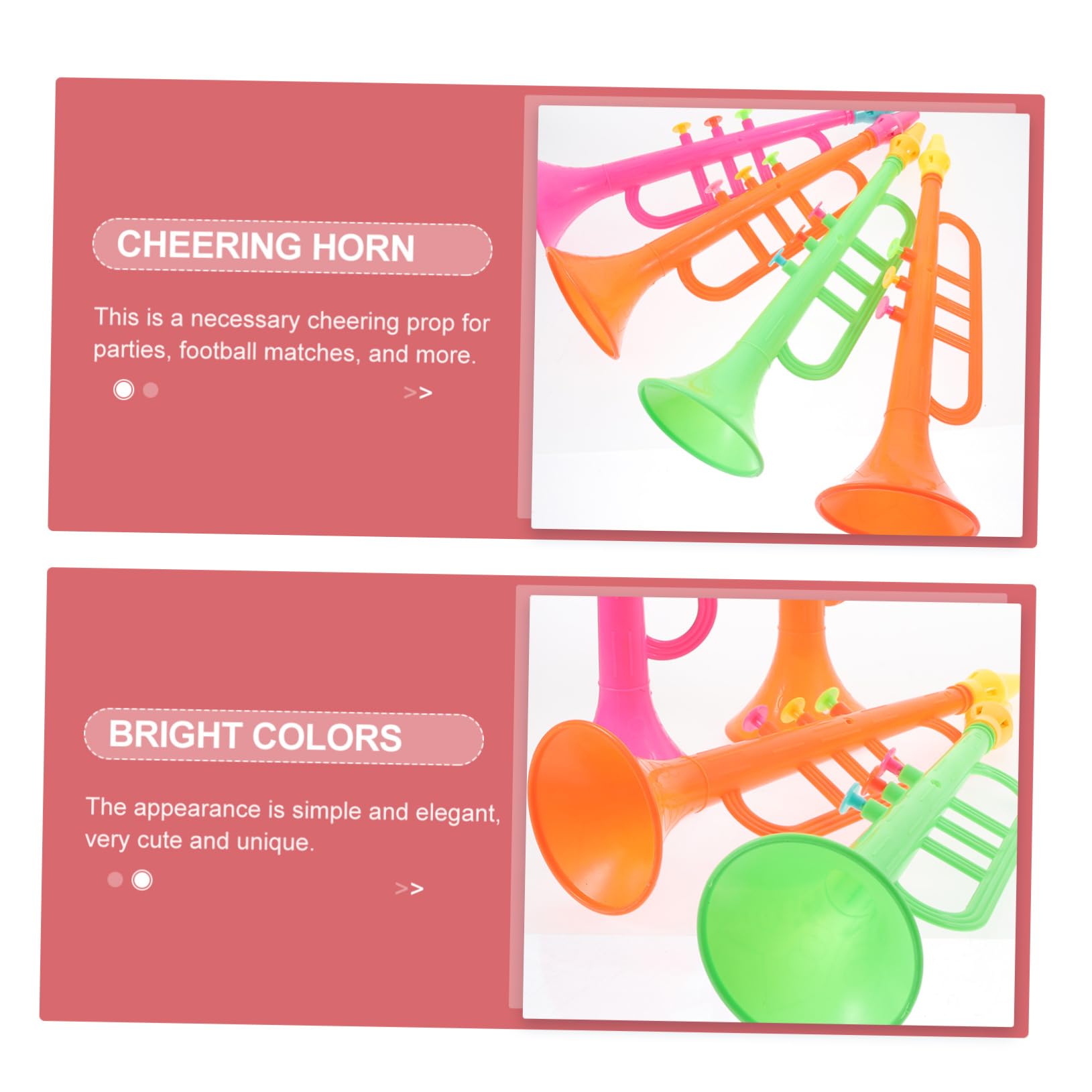 Set De 2 Cuernos Vikingos De Juguete Con Cordón – Instrumento Musical De Sonido Claro Y Fácil De Llevar, Ideal Para Fiestas Y Eventos (Color Aleatorio)