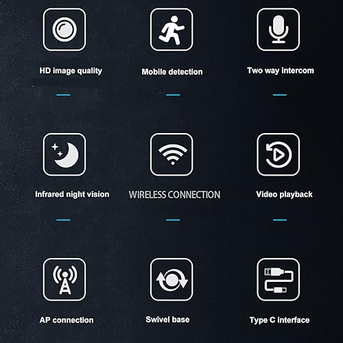 Miniatura 9 de ciciglow Cámara de seguridad A3, cámara de vigilancia HD 1080P, visión nocturna, conversación de 2 vías, detección de movimiento, almacenamiento de