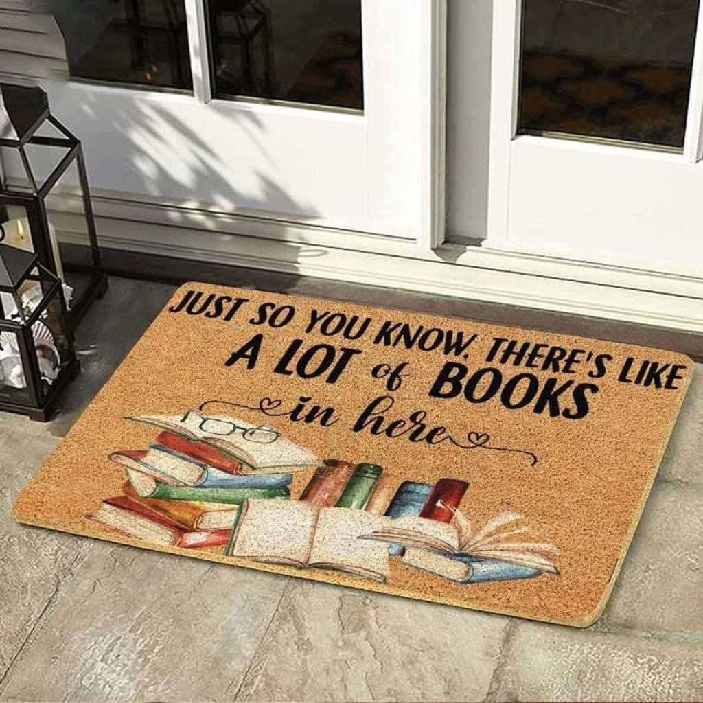 Paillasson extérieur entrée juste pour info il y a plein de livres ici tapis humour lecture