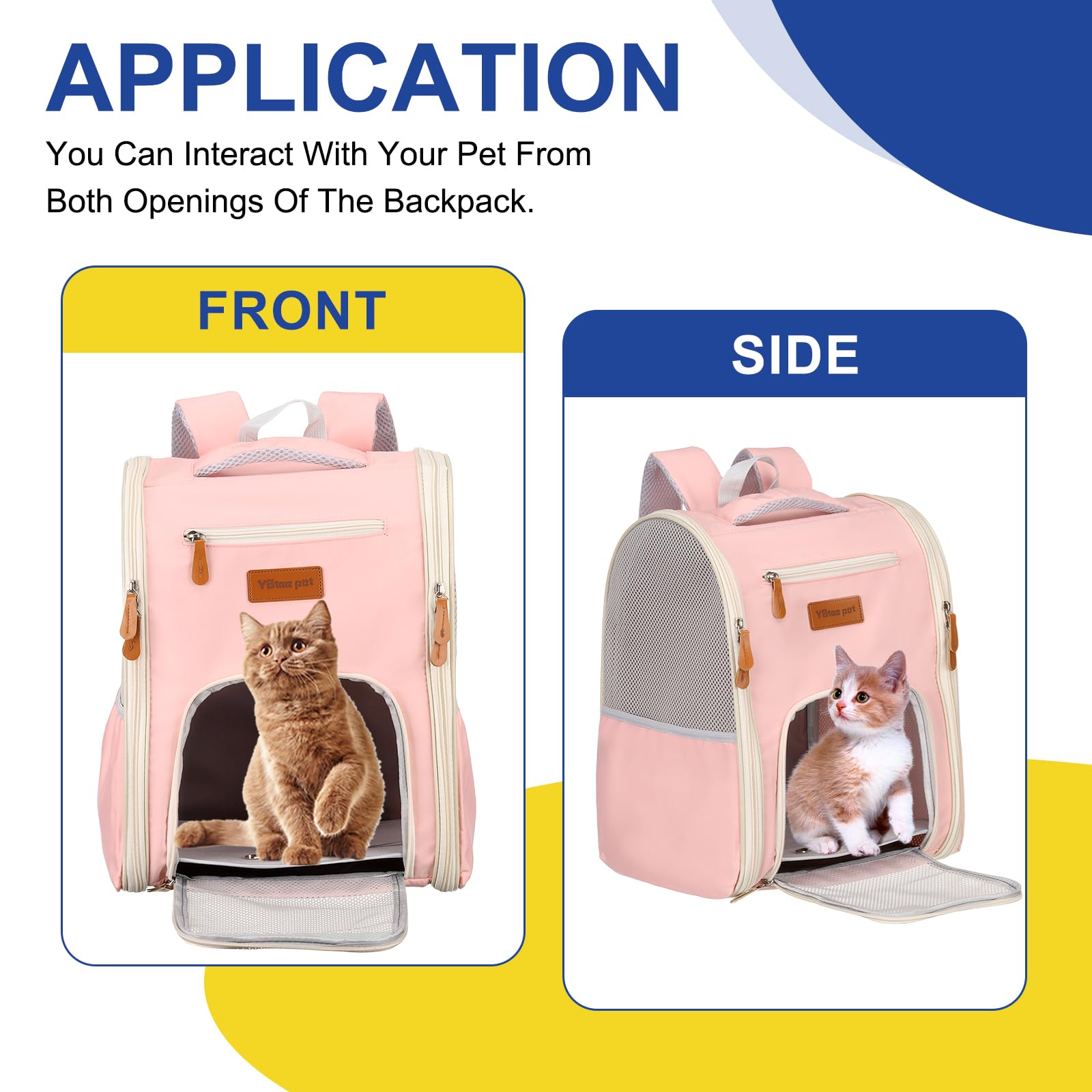 sourcing map Zaino per animali domestici, portatile e ventilato, in tessuto Oxford, per cani, gatti e piccoli animali, borsa da viaggio da 32 cm (rosa, 1 pezzo), destinato per escursionismo/campeggio