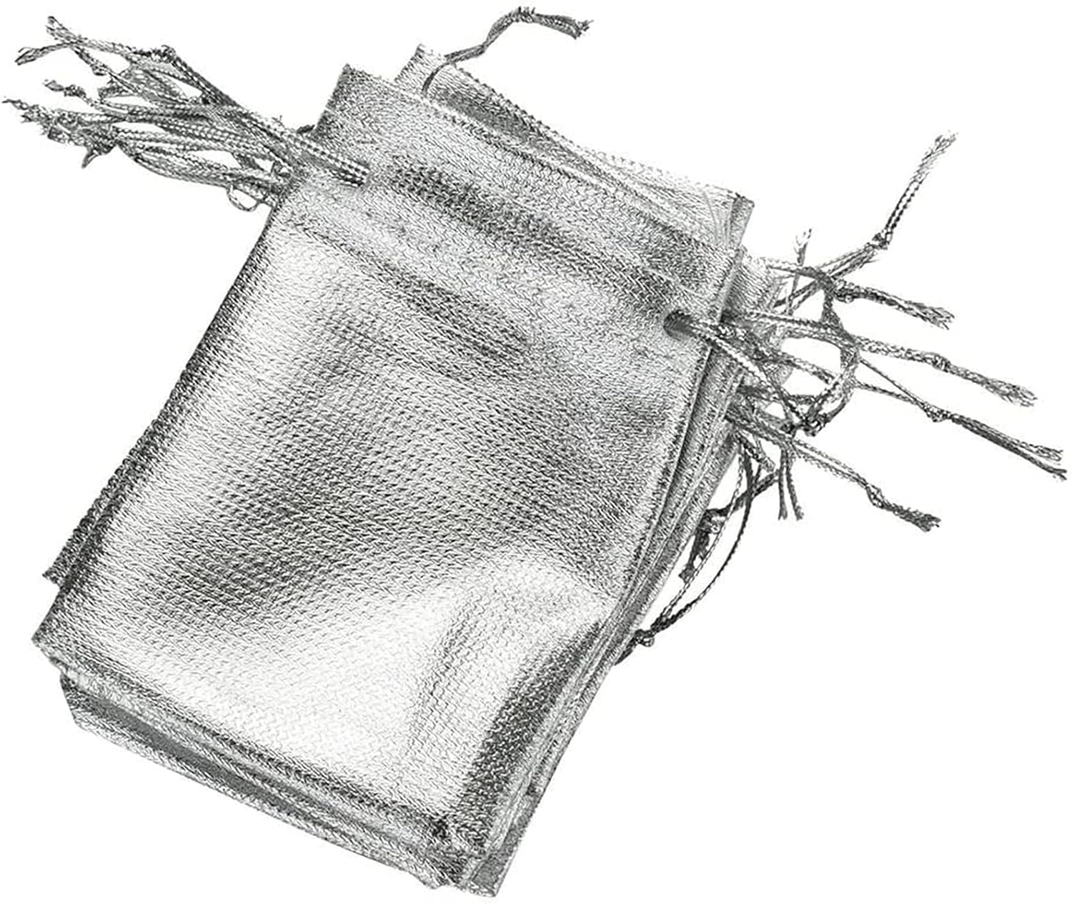 ❤ Crаzу Dеаlѕ Wudygirl 100pcs Drawstring Pouches Bags 5 x 7 Inch Jewelry Watches Earrings Bracelets Lipstick Baby Shower Party Wedding Favor Cookies Candy Bags (Silver)