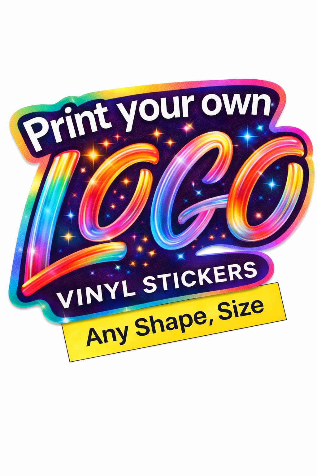Personalised Waterproof Colour Vinyl Stickers Decals- Contour Cut Custom Product Labels Sheet, Circle Large Logo Stickers for Business and Personal Bottle Label (Custom Shape)