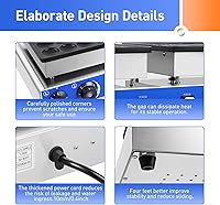 Vista 4 de Mini máquina holandesa para hacer panqueques de 1600 W, 50 agujeros, antiadherente, 110 V, waflera eléctrica antiadherente, control preciso
