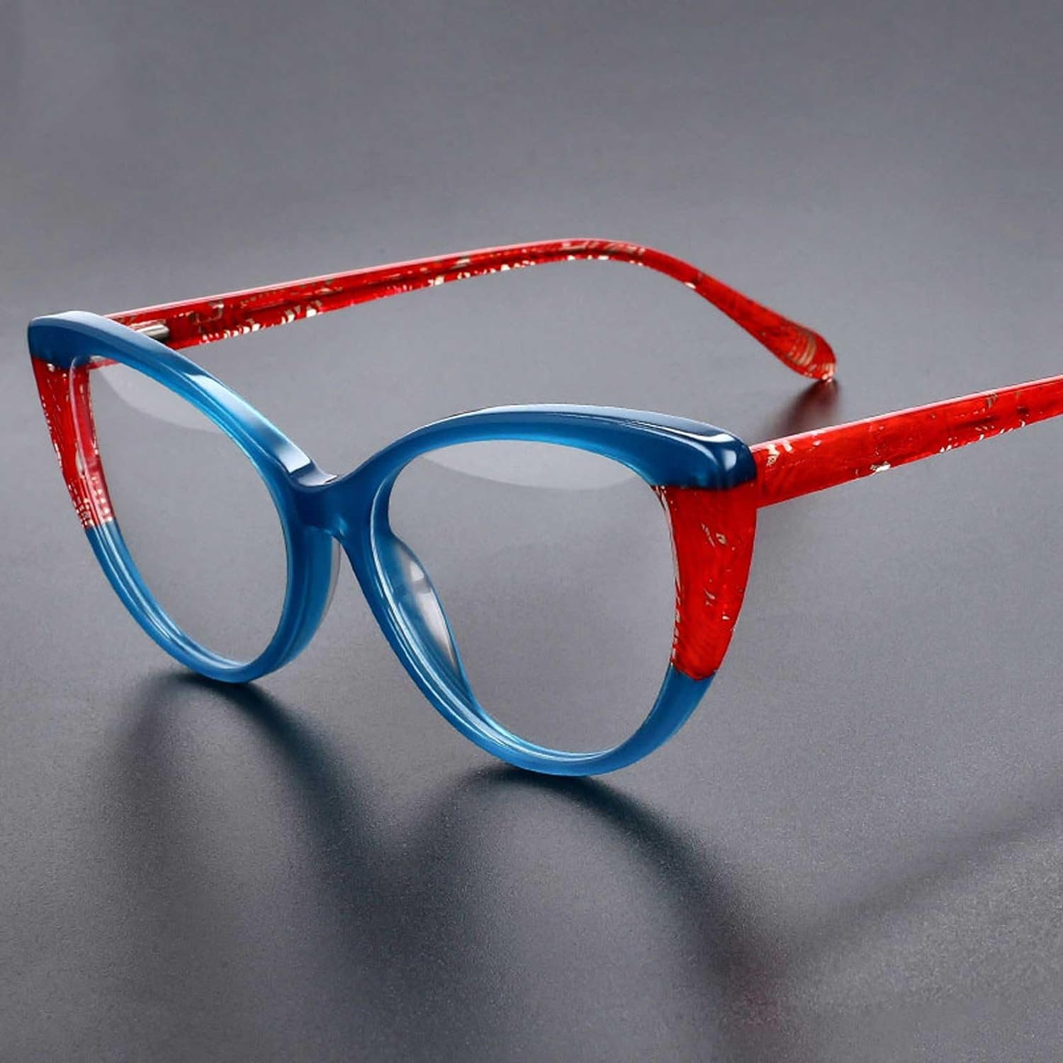 Montature per Occhiali in Acetato Montature per Occhiali con Cuciture Colorate Montature per Occhiali ultraleggere Indossa Comodi Occhiali Cat Eye