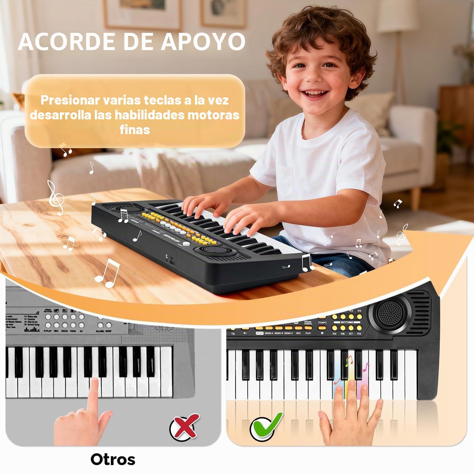 Infantil Piano Teclado 37 Teclas con Microfono Portátil Juguete Musical, Regalos Navidad Cumpleaños para 3 4 5 6 7 Años Principiante Niños y Niñas, Negro