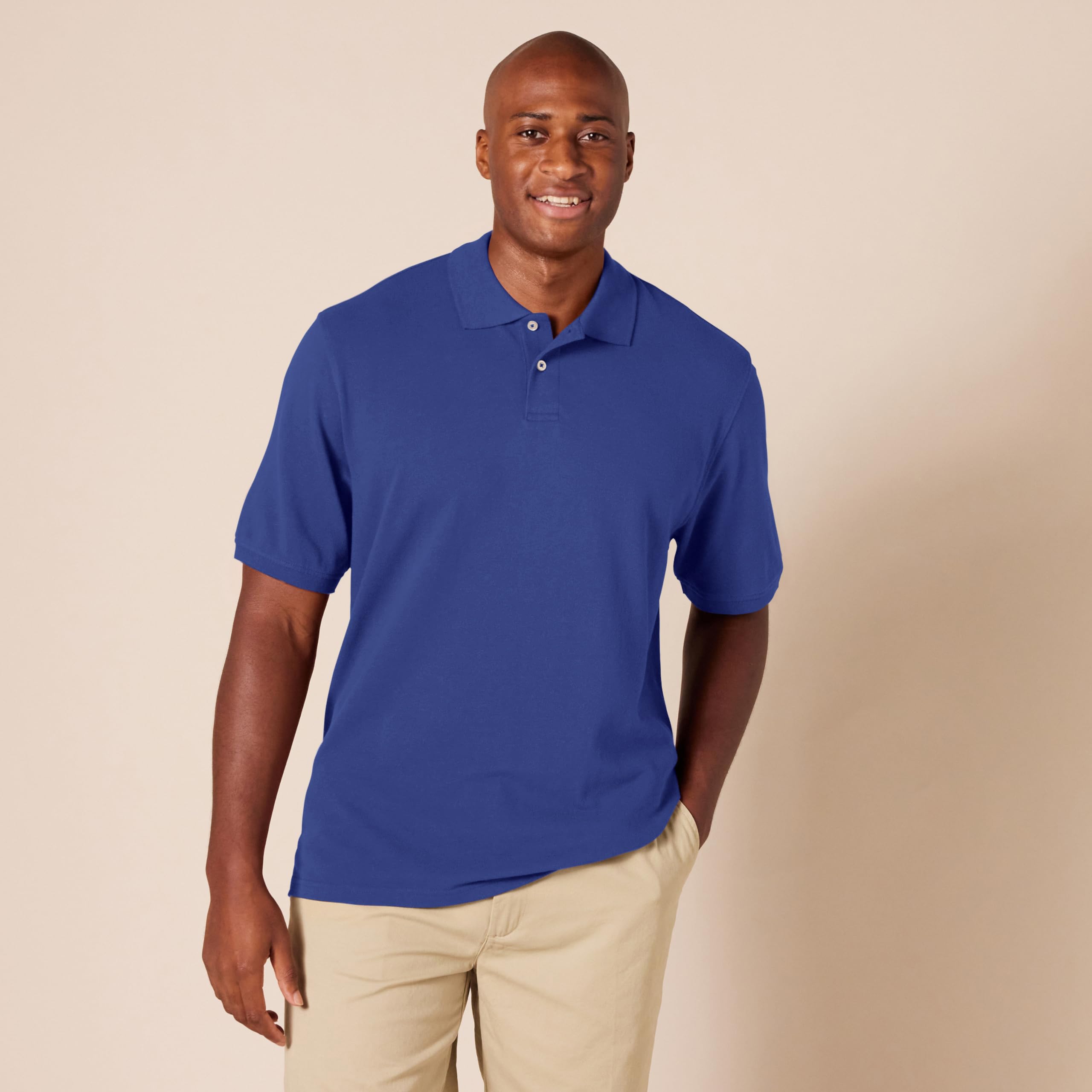 Amazon Essentials Polo de Algodón Piqué Manga Corta Corte Estándar Hombre Tallas Grandes