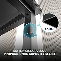 Vista 4 de DUMOS Escritorio de oficina pequeño de 32 pulgadas para computadora de estilo moderno y simple, mesa de trabajo de estudio para el dormitorio