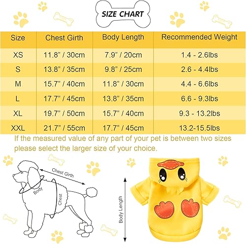 Miniatura 2 de Weewooday Sudadera con capucha para perro de invierno, 4 piezas, ropa de forro polar para perro, suéteres con sombrero, sudaderas de dibujos