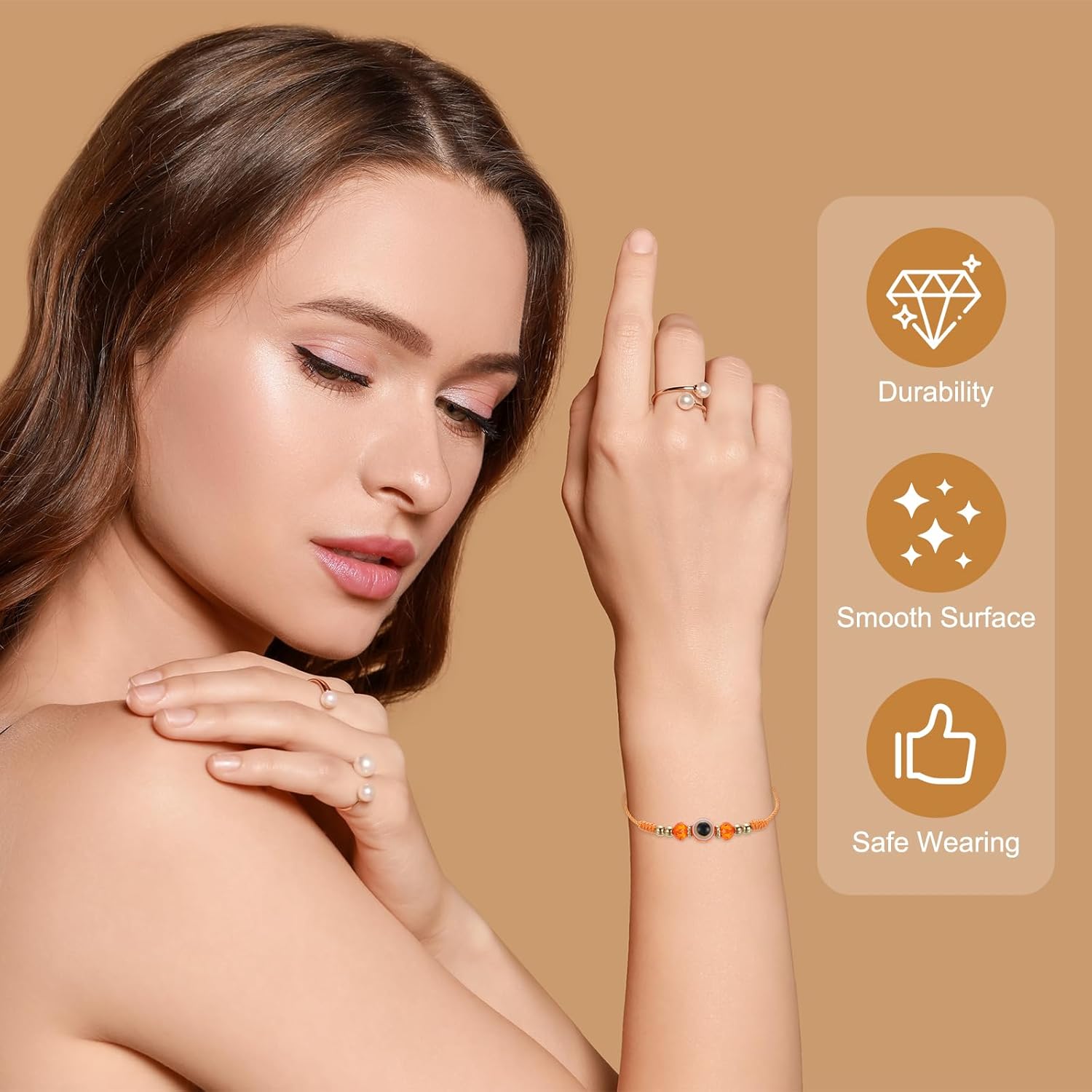 MECCANIXITY Sky Blue Evil Eye Bracelets for Women Men Family 2 Pcs Adjustable String Good Luck Protection Handmade Eye Bracelet Blessing Jewelry - Image 4