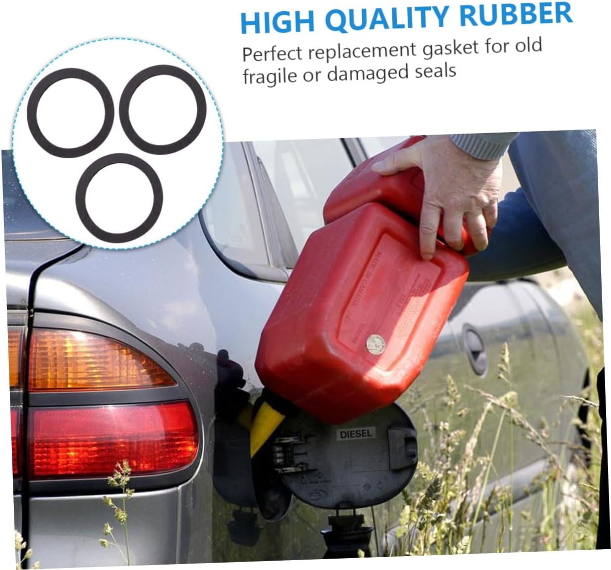 3pcs Durable Rubber Gas Tank Nozzle Gaskets Easy to Install Compatible with Gas Tank Parts Long-Lasting Sealing Rings for Efficient Transfer