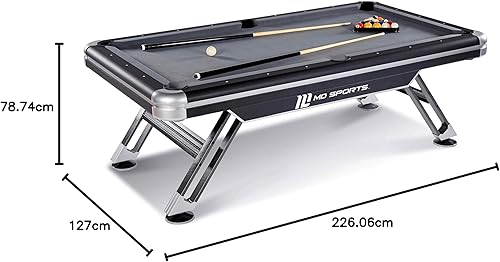 Miniatura 16 de MD Sports Mesa de billar Titan Drop Pocket de 7.5 pies, patas de acero duraderas con bola de piscina y juego de taco, perfecta para salas
