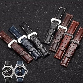 Watch Strap Leather for Panerai Strap 22mm 24mm 26mm Leather Vintage Military Watch Strap Watch Band Relacement Band for Panerai Men