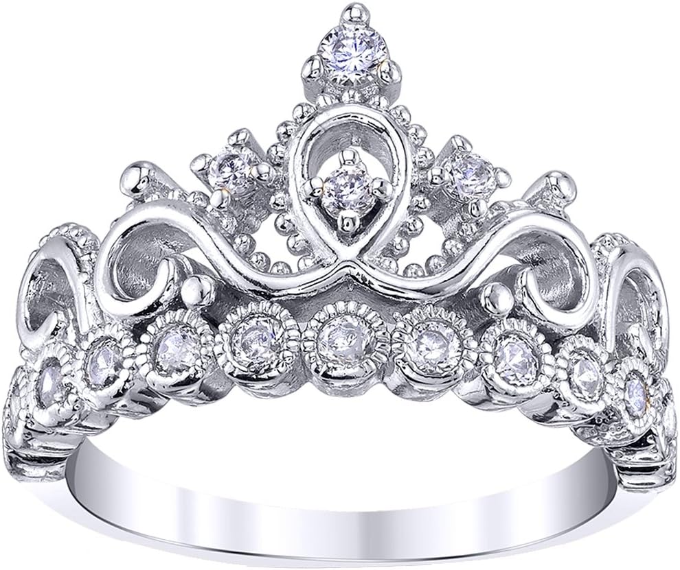 Guliette Verona Original 925 Sterling Silver Princess Crown Ring