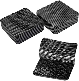 10 PCS Hook and Loop Mounting Strips with Adhesive, 2"×2" Heavy Duty Tape Strip, Multi-Purpose Carpet Rug Fastener Mounting Tape for Power Strip, Car Sun Visor, Floor Mat